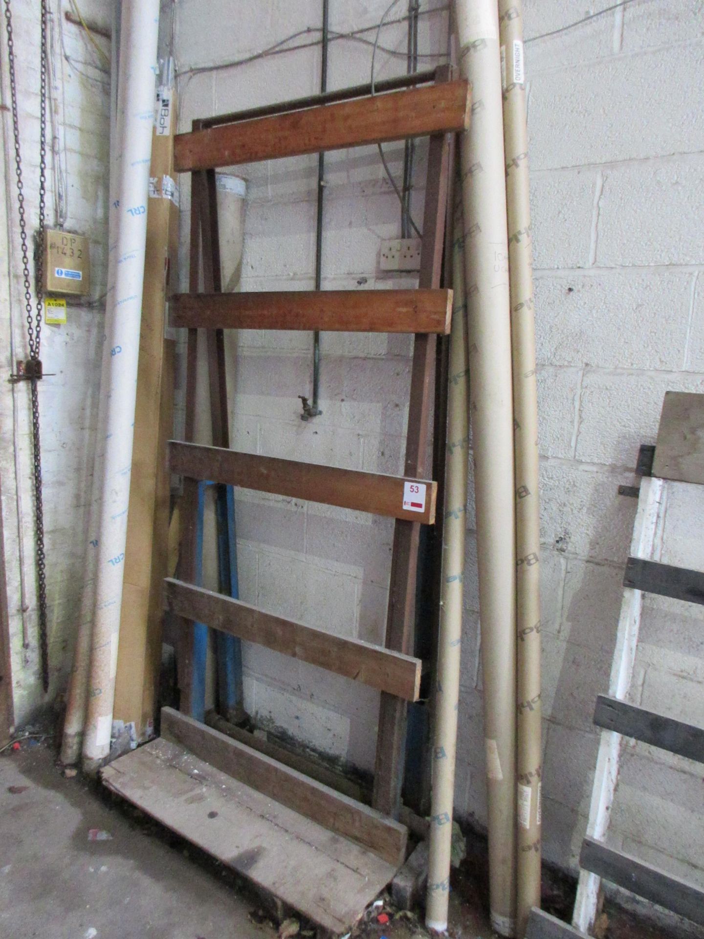 Static metal frame single sided glass rack, 1000 x 600 x H:2200mm