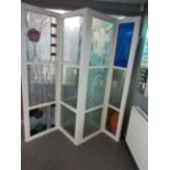 Bespoke timber framed four section glass display stand