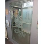 Wall mounted etched mirror, 880 x 1560mm