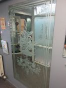 Wall mounted etched mirror, 880 x 1560mm
