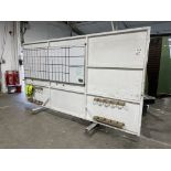 Mobile wood screen with whiteboards