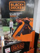 Black & Decker BEBLV 301 3 in 1 3000w backpack blower vac, 2 pin plug, 12m power cord included,