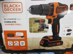 Black & Decker BCD 70051K 18v cordless hammer drill, boxed