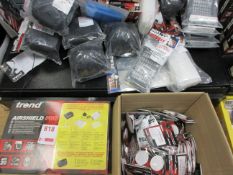 Assorted Trend face mask including Air Stealth half mask respirators, storage cases, filter pack
