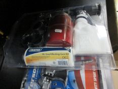 Jefferson gravity air spray gun and Draper air sand blasting gun kit