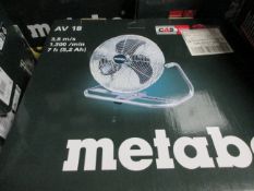 Metabo AV18 cordless fan - body, boxed