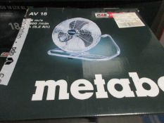 Metabo AV18 cordless fan - body, boxed