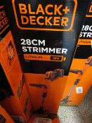 Black & Decker STC 1820 PC 18v cordless 28cm strimmer, boxed