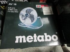 Metabo AV18 cordless fan - body, boxed