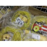 Twelve Spectre heavy duty 10m x 1.5mm extension leads, 110v