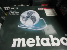 Metabo AV18 cordless fan - body, boxed