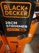 Black & Decker STC 1820 PC 18v cordless 28cm strimmer, boxed