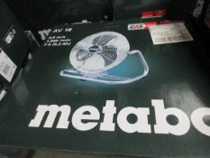 Metabo AV18 cordless fan - body, boxed
