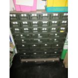 Metal multi drawer storage cabinet, 900 x 300 x height 1070mm