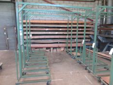 Three metal frame mobile adjustable height drying racks, 2.6m