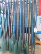 Metal frame 12 section static glass storage rack, 1.5m x 1m x height 2.5m (excluding contents)