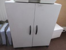 Light wood effect low level storage unit, pedestal, 2-door storage unit