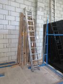 Aluminium double extension ladder