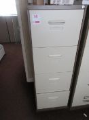 Metal 4-drawer filing cabinet and Bisley metal half height 2-door storage cupboard