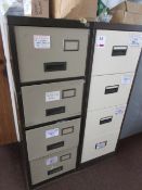 Two metal 4-drawer filing cabinets