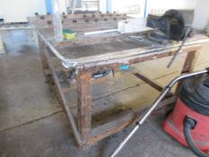 Metal frame mobile workbench, 1.2m x 1.3m with 5
