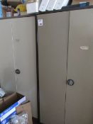 Two metal 2-door storage cupboards