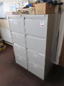 Two Bisley metal 4-drawer filing cabinets