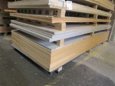 Thirty two 5mm/30mm MDF & plyboards, 1.2 x 2.4m