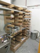 Three wooden framed drying racks height 2000mm x width 490mm x depth 590mm