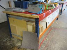 Boltless adjustable workbench with undercounter drawers & drawer contents (excluding cabinets on