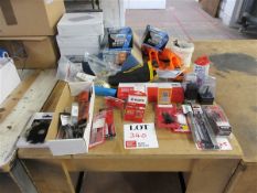 Assortment of various tooling, LED lights, planer and rawl plugs