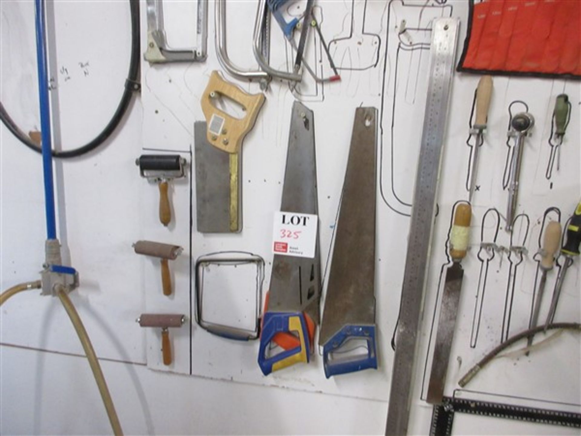 Selection of various hand tools to include saws, spanners, chisels and set square - Image 3 of 6