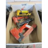 Three various pneumatic staplers