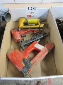 Three various pneumatic staplers