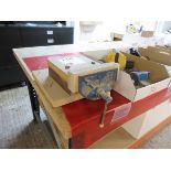 Bench top vice and woodworkers vice, and one clamp
