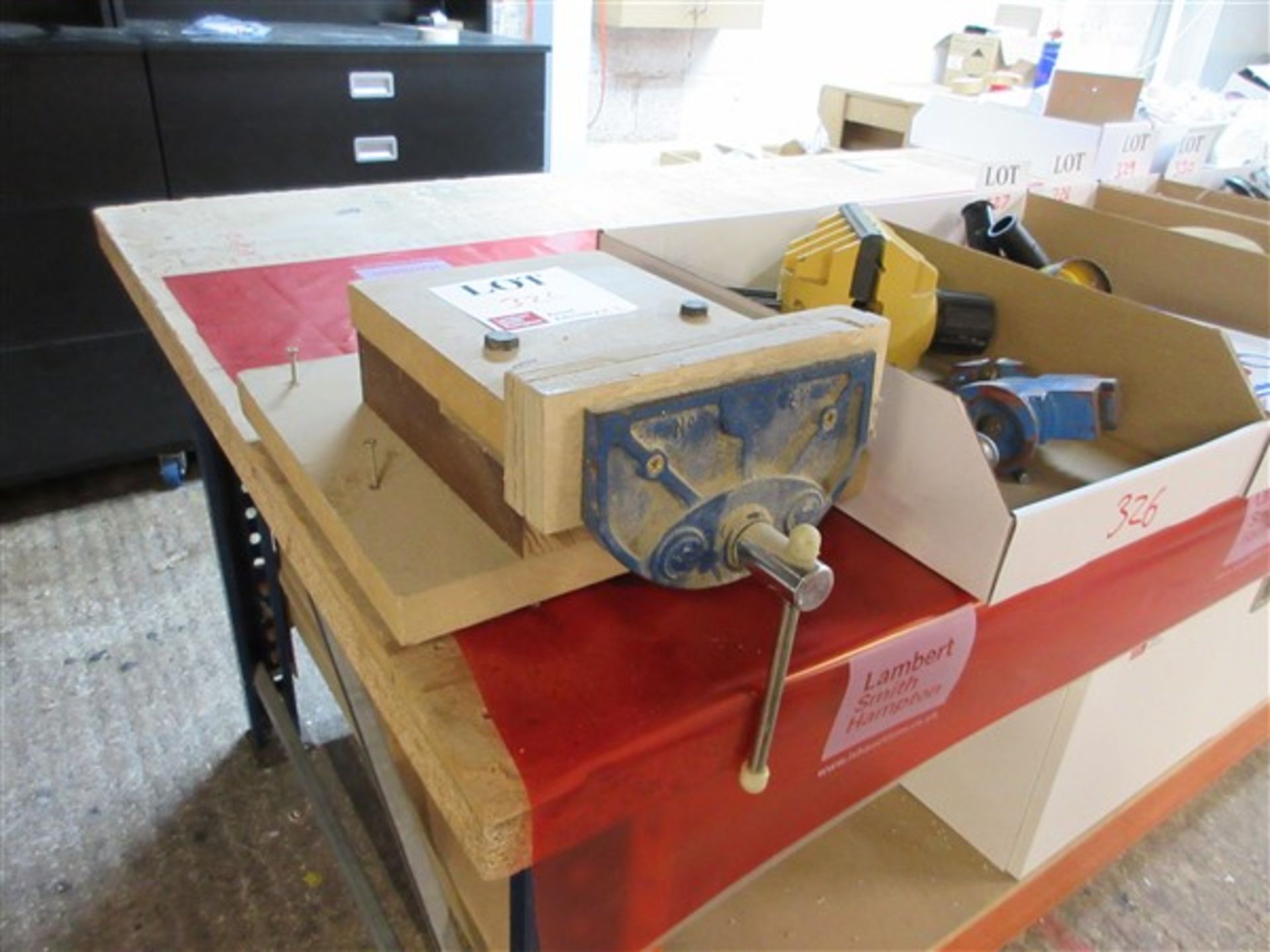 Bench top vice and woodworkers vice, and one clamp