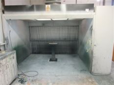 Metal framed spray booths, with illuminated ceiling, safety glass & extractor, depth 2300 x height