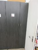 Double door freestanding cabinet & contents to include electric cabling & sundries