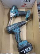 Makita DHPH59 drill and Makita DTD156 impact driver