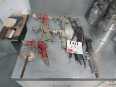 Ten pneumatic air guns and spray guns