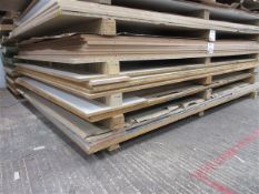Twenty one sheets of various sized and finished MDF & chipboard, approx 2m x 2.8m
