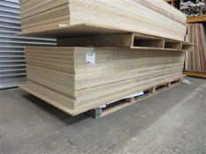 Nineteen 18mm 1.03 x 2.8m wood effect finished chipboard
