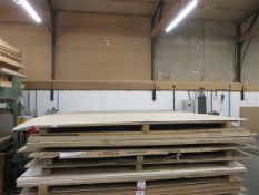 Fifteen sheets of various sized and finished MDF & chipboard, approx 2m x 2.8m