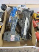 Four various pneumatic tools to include nailer, rivet gun, drill & gun