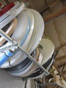 Twenty various sized and coloured edge banding rolls