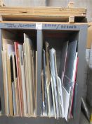 Assorted quantity of various sized laminated MDF, chipboard and Dibond boards