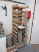 Three wooden framed drying racks height 2000mm x width 490mm x depth 590mm