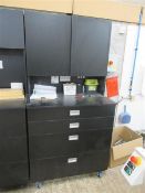 Black mobile drawered workstation (excluding contents) height 2030 x width 1000 x depth 620mm (