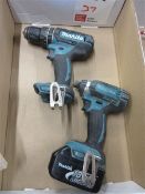 Makita DHPH82 drill and Makita DTD152 impact driver with battery