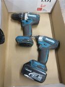 Makita DHPH84 drill and Makita DTD155 impact driver with battery